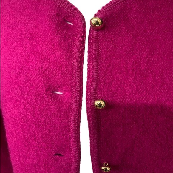 Vintage Tally Ho magenta wool button up cardigan/jacket size 12 - Picture 5 of 8
